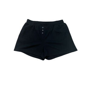 BETTER/TOGETHER Women’s Large Black Waffle Elastic Waist Casual Lounge Short L